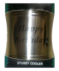 Buy Coyote Happy Birthday Stainless Steel Stubby Cooler in New Zealand. 