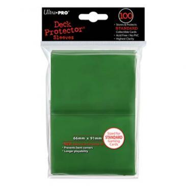 Buy Ultra Pro (100CT) Solid Green Standard Size Deck Protectors in New Zealand. 