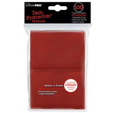 Buy Ultra Pro (100CT) Solid Red Standard Size Deck Protectors in New Zealand. 