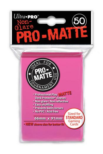 Buy Ultra Pro Pro-Matte Bright Pink (50CT) Regular Size Sleeves in New Zealand. 