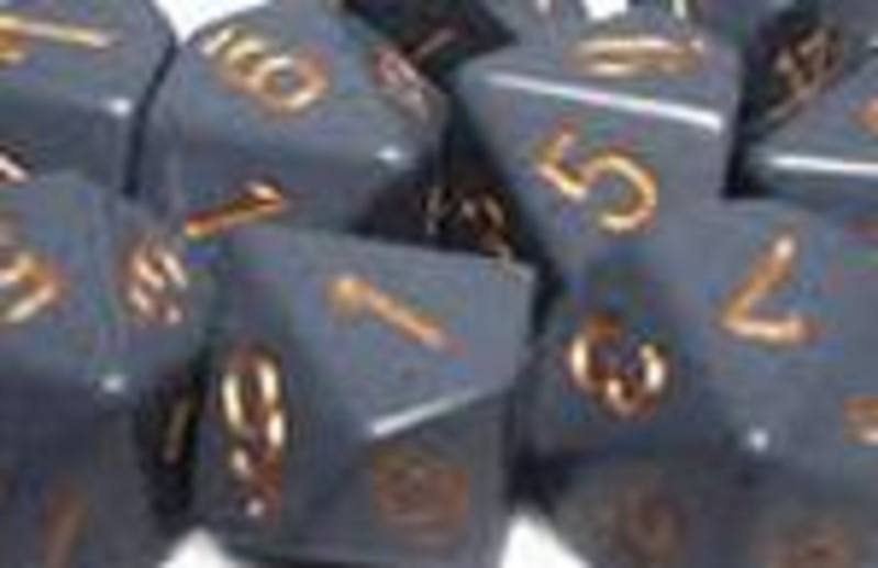 Opaque Dark Grey w/copper Polyhedral 7-Die Set