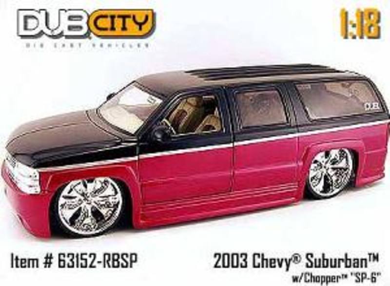 2003 Chevy Suburban 1/18th Scales - Red & Black
