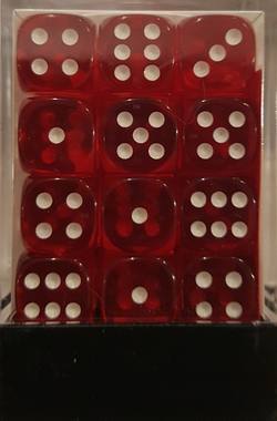 Buy Translucent D6 12mm Red/white  (36CT) in AU New Zealand.