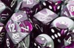 Buy Gemini Purple-Steel w/white Polyhedral 7-Die Set in AU New Zealand.