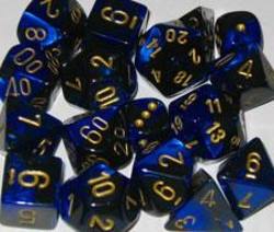 Buy Gemini Black-Blue w/gold Polyhedral 7-Die Set in AU New Zealand.