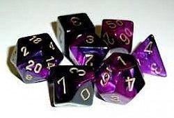 Buy Gemini Black-Purple w/gold Polyhedral 7-Die Set in AU New Zealand.