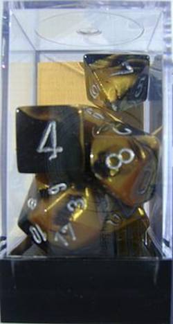 Buy Gemini Black-Gold w/silver Polyhedral 7-Die Set in AU New Zealand.