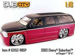 Buy 2003 Chevy Suburban 1/18th Scales - Red & Black in AU New Zealand.